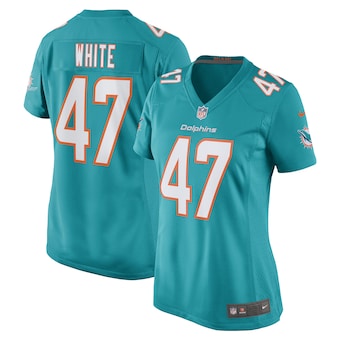 womens nike zaquandre white aqua miami dolphins game player 